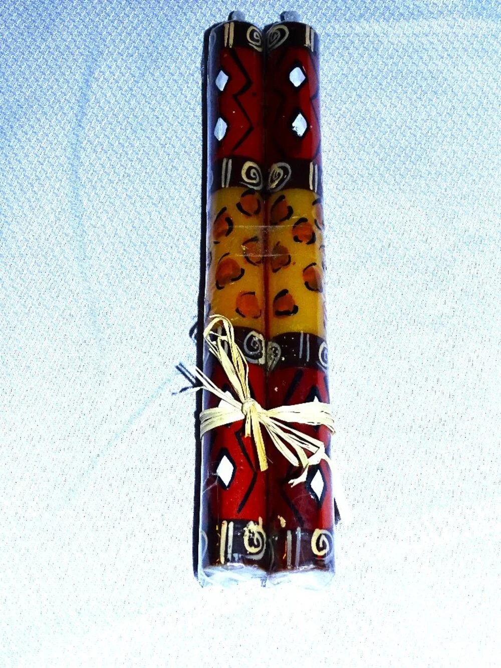 Two South African Decorative Tapers Candles
